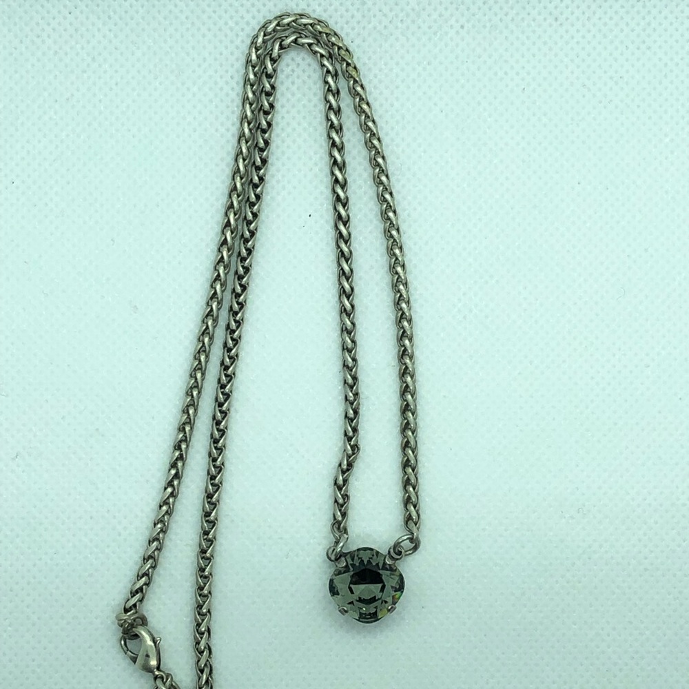 Black Swarovski crystal pendant necklace